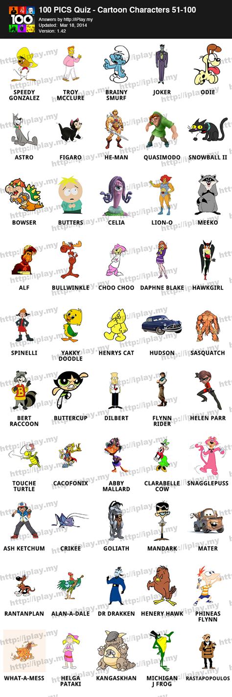 Cartoon Characters Silhouette Quiz Answers Entertainment Quiz Click The