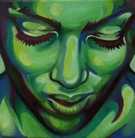 Green Woman Oil On Canvas Artist Modern Portraits Oil On Canvas