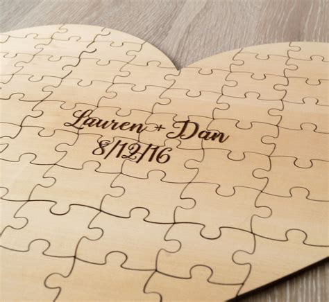 Wedding Guest Book Puzzle Guest Book Alternative Custom | Etsy