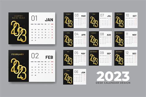 Calendario Moderno Limpio De A O Nuevo Con Dise O De Plantilla De