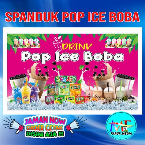 Spanduk Banner Pop Ice Boba Terbaru Paling Keren Ukuran X Cm Bisa