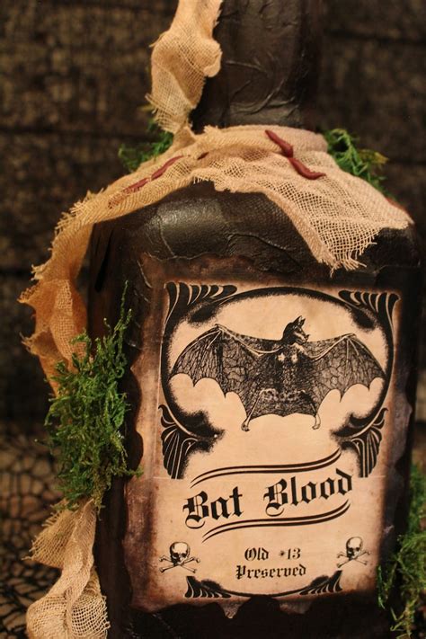 Halloween Potion Bottle Bat Blood Halloween Decorations Etsy