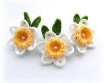 Crochet Applique Flowers And Leaves Set Any Colour Made To Order