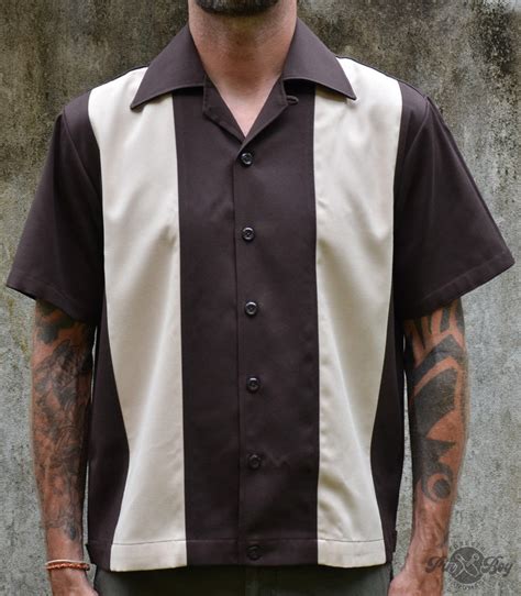 Classic Gabardine Two Tone Bowling Gab Shirt Brown Bowling Shirt ...