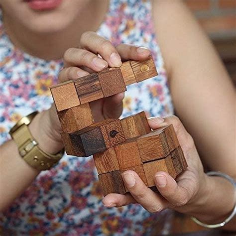 Siammandalay Snaking Wooden Serpent Cube D Brain Teaser Wooden