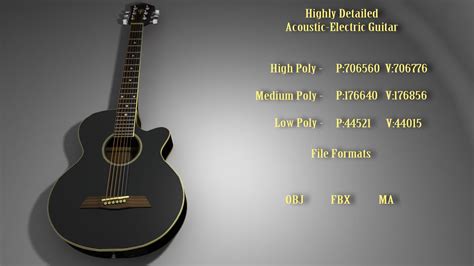 Acoustic Guitar Free 3d Model 3ds Obj Dae Max C4d Fbx Tga Sldprt Free3d