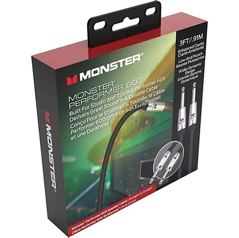 Monster Cable Prolink Performer 600 Speaker Cable 3 Ft Black Guitar