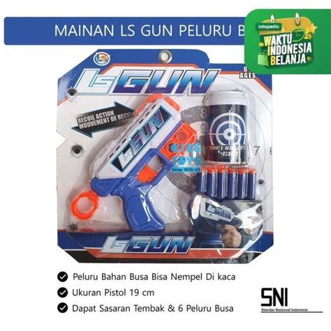 Jual Mainan Pistol Peluru Busa Bisa Nempel Di Kaca Ls Gun Soft Bullet