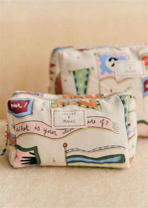 Toiletry pouch Sézane x Pangea Dreambig Print Linen Octobre