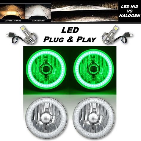 Green Smd Led Halo Angel Eye Crystal Clear Headlight K Led