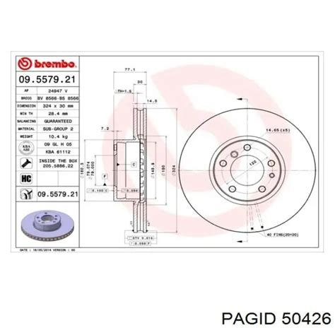 50426 HELLA PAGID Disco De Freno Delantero