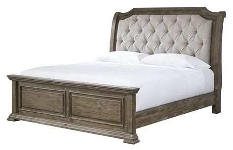 Wyndahl Rustic Brown King Upholstered Panel Bed — Gate Furniture