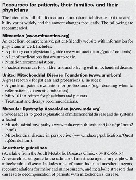 Diagnosis and management of patients with mitochondrial disease ...