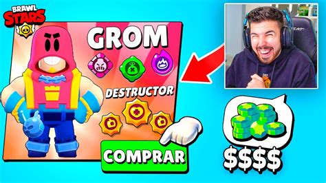 Gasto Muchas Gemas Para Maxear A Grom Brawl Stars Youtube