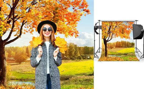 SJOLOON 10x10ft Autumn Backdrop Fall Leaves Photo Backdrop Vinyl