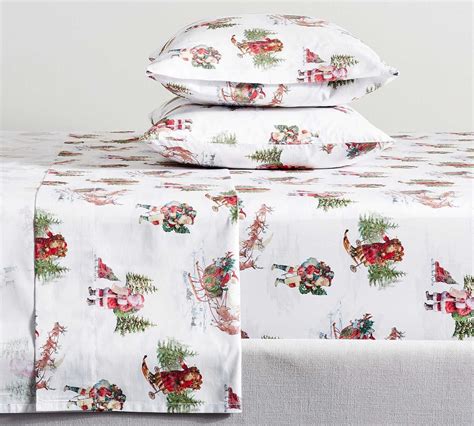 Nostalgic Santa Organic Cotton Pillowcases Christmas Bedding Organic