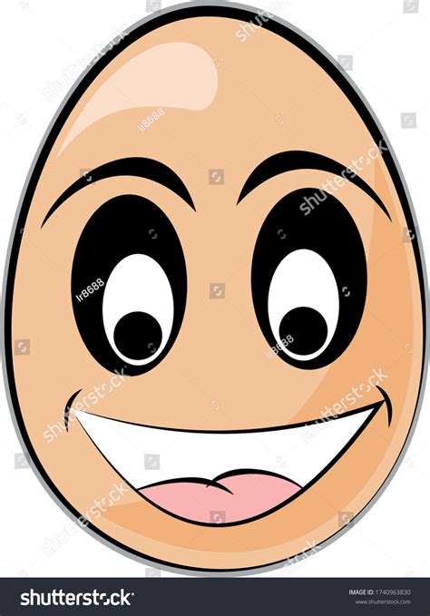 Egg Face Expression Cartoon Character Vector Royalty Free Stock