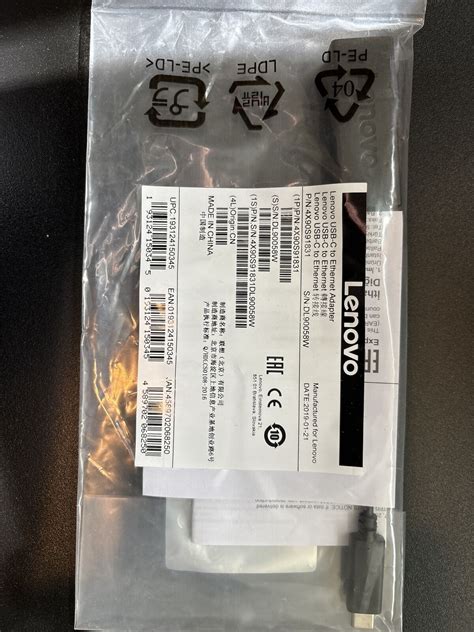 [BRAND NEW] Lenovo 4X90S91831 USB-C to Ethernet Adapter with RJ-45 Port ...