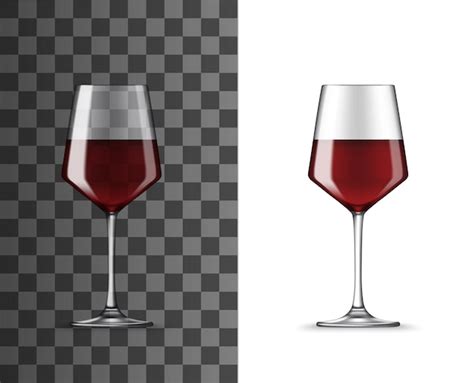 Premium Vector Red Wine Glass Realistic Vector Mockup