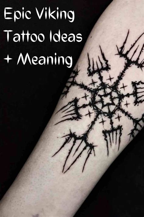 A Tattoo With Black Ink On It And The Words Epic Viking Tattoo Ideas