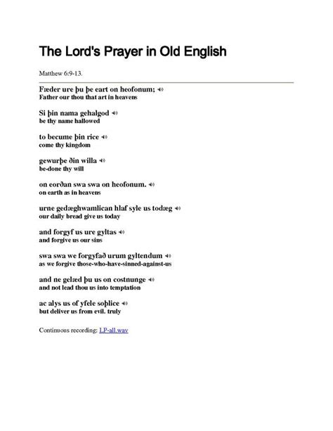 Old English Lord S Prayer Aol Image Search Results The Lords Prayer Prayers Christian Prayers