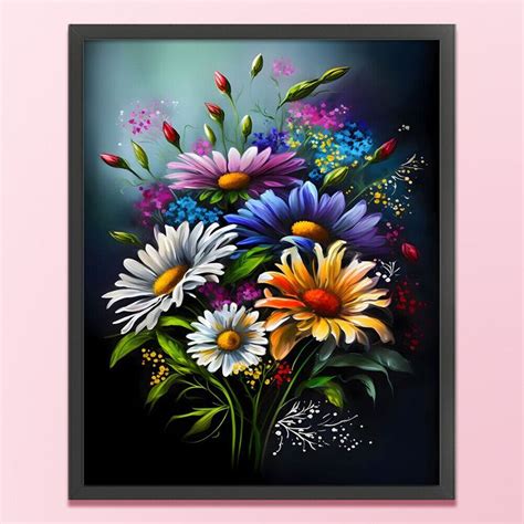 Full Embroidery Thread Ct Printed Chrysanthemum Cross Stitch Kit