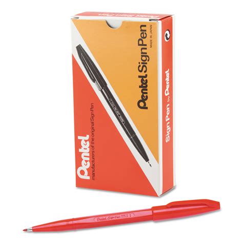 Pentel Sign Pen Porous Point Capped Water Based Pen Red Ink Fine