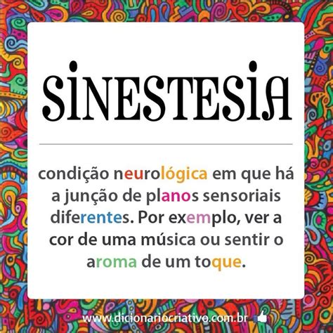 Define Sinestesia - Sinestesia | O que é sinestesia, Palavras difíceis, Tabelas de incentivo