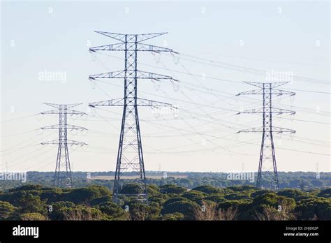 Electrical Towers With High Voltage Cables Stock Photo Alamy