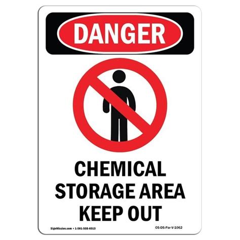 Signmission Safety Sign Osha Danger 18 Height Aluminum Chemical