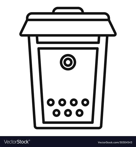 Letter Mailbox Icon Outline Style Royalty Free Vector Image