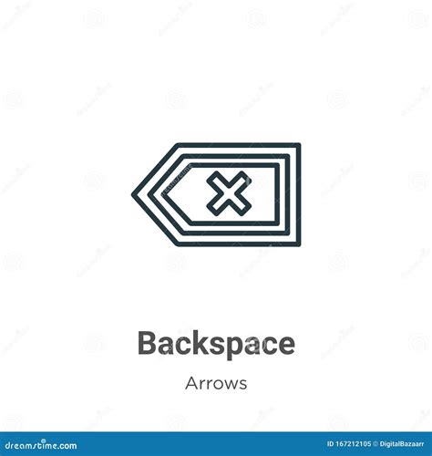 Backspace Outline Vector Icon Thin Line Black Backspace Icon Flat