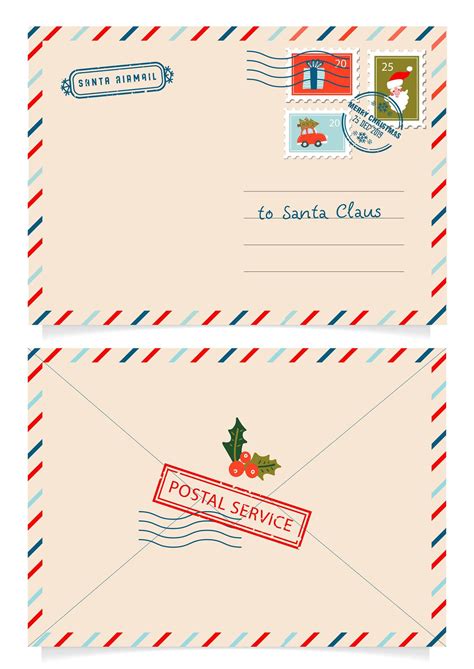 Carta Ao Papai Noel Selos E Marcas Postais Querido Envelope De