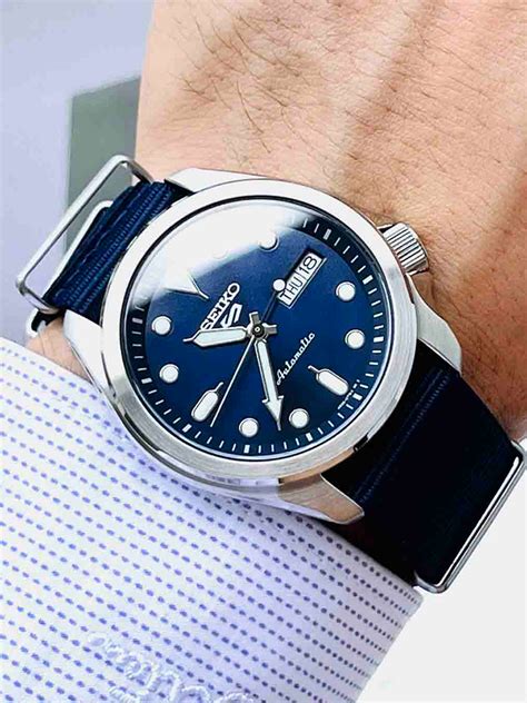 Seiko 5 Sports Srpe63k1 Automatic Blue Dial Nylon Strap Balilene