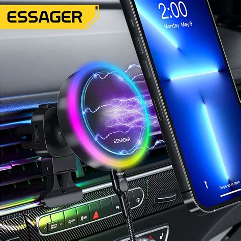 Universal RGB Magnetic Car Phone Holder Wireless Charger