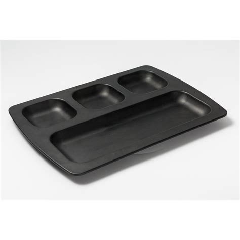 157 Inch Black Matte Rectangular Melamine Compartment Plate J451270ms