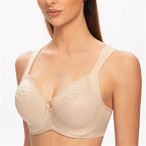 Meleneca Womens Full Coverage Underwire Bra Minimizer Plus Size Lace Comfortable Cushion Strap