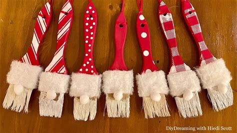 DIY Adorable Santa Paintbrush Ornaments YouTube