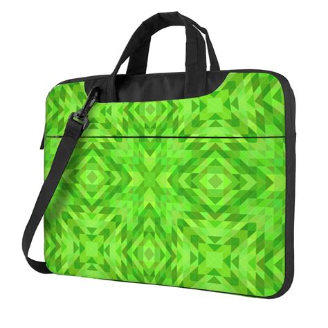 Green Kaleidoscope Mosaic Laptop Bag 14 Inch Laptop Or Tablet Business Casual Laptop Bag