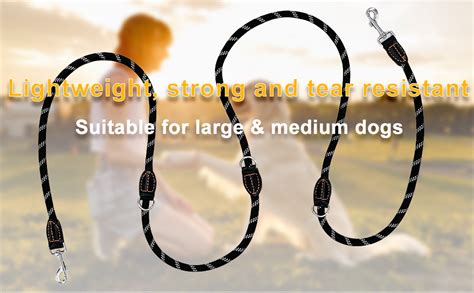 Bokelai Double Ended Lead For Dogs Adjustable Dog Lead Reflective 3m