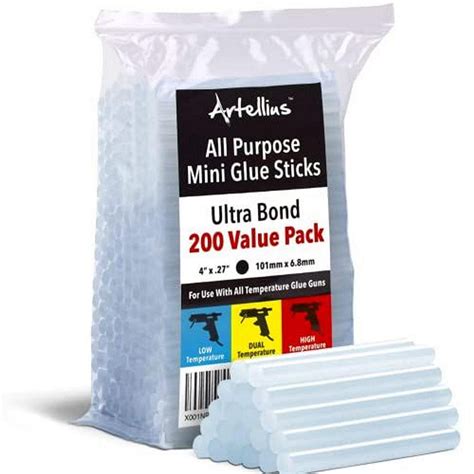 Mini Hot Glue Sticks4 And 0 27 Diameter Compatible With Most Glue Guns HUGE BULK PACK OF 200