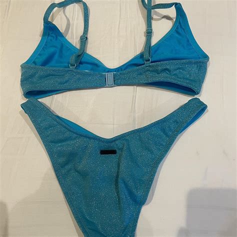 Triangl Blue Sparkle Bikini Set SIZE Both M With Depop