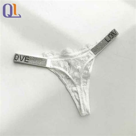 Rhinestone Sexy Lace Girl Panties Hot Hollow Cotton Crotch Thong Alibaba