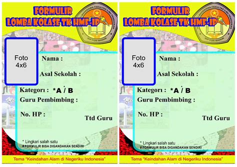 DOC Formulir Lomba Kolase DOKUMEN TIPS