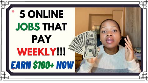 JOBS THAT PAY WEEKLY Legit Online Jobs YouTube