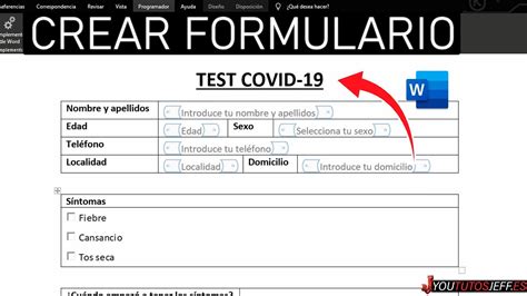 Como Crear Formulario Para Rellenar En Word Youtube