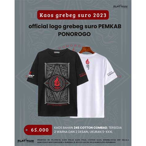 Jual Kaos Grebeg Suro 2023 Official Logo PEMKAB Ponorogo Ada Tahunnya