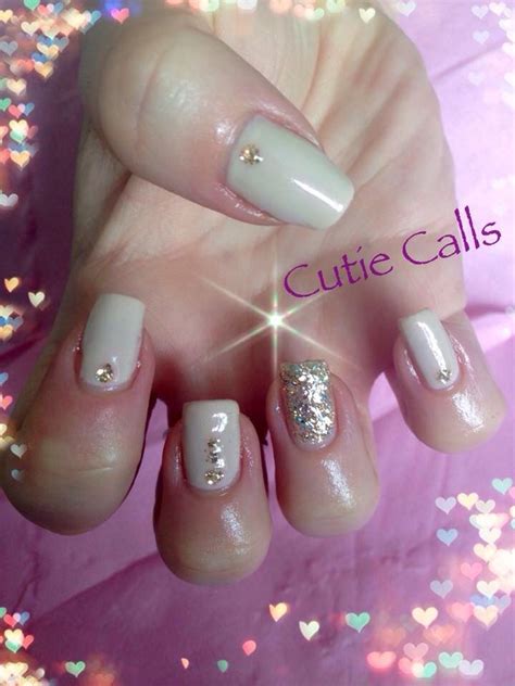 Nude Glitter Nails Glitter Cutie