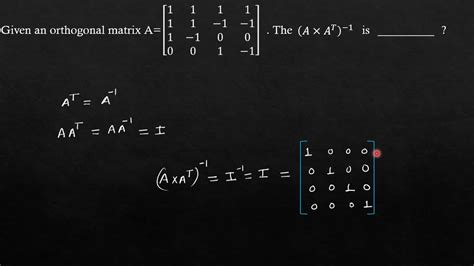 Orthogonal Matrix Example YouTube