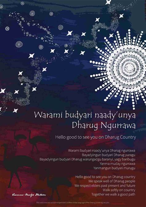 A Acknowledgement Of Country Poster Night Sky Darug Custodian